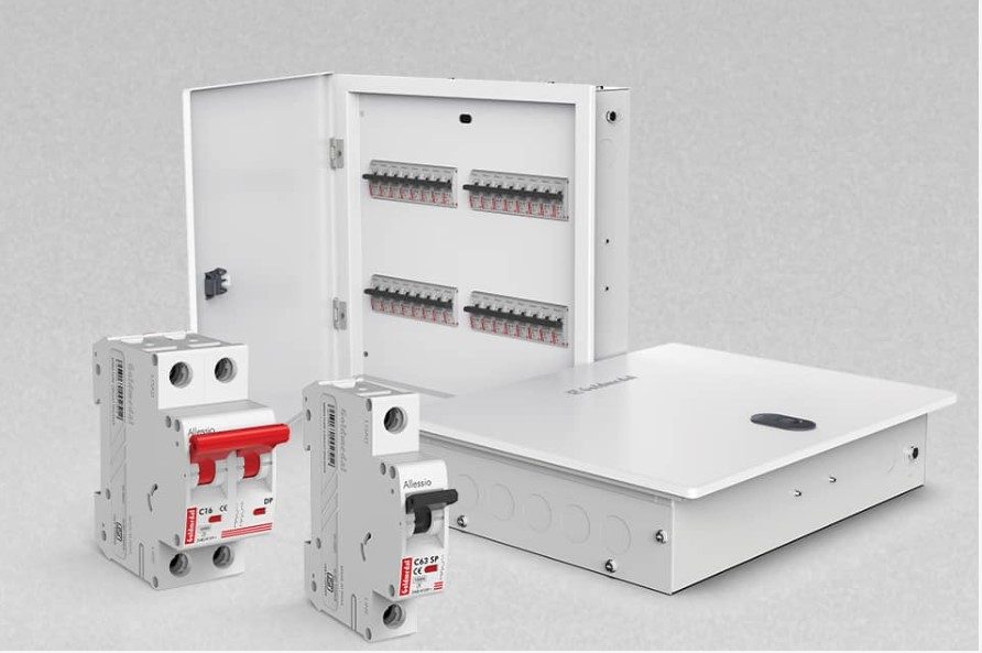 Distribution board and circuit breaker components
