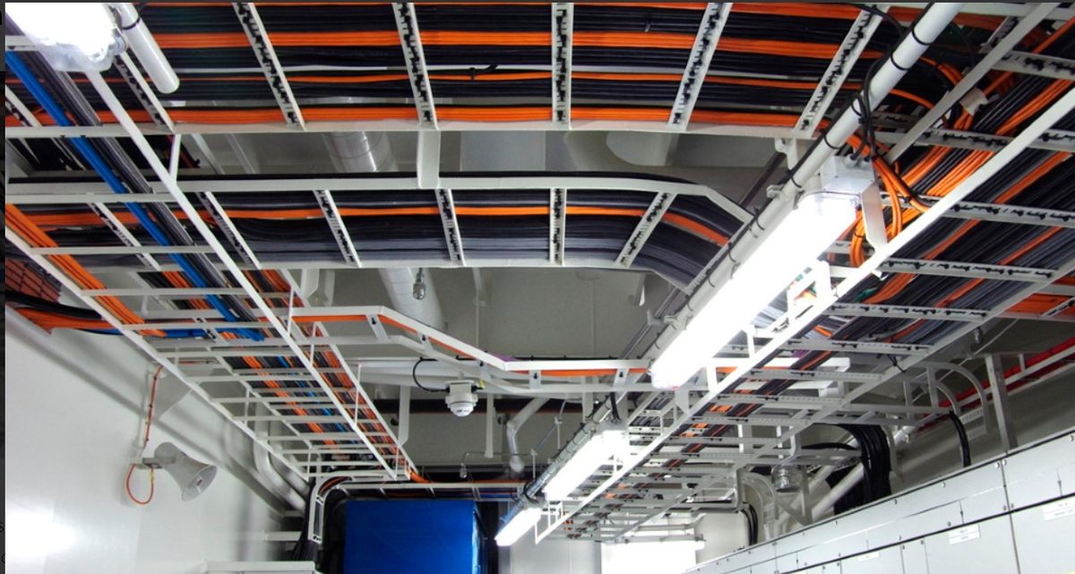 Industrial cable tray wiring installation